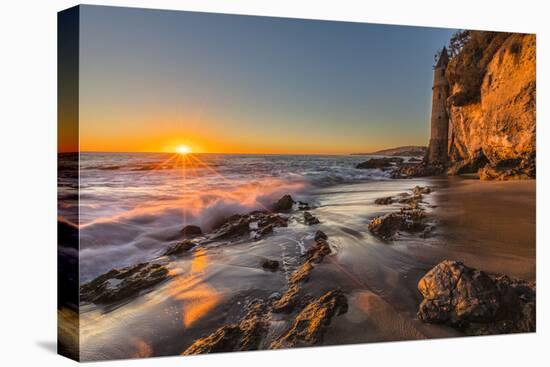 Sunset at Victoria Beach in Laguna Beach, Ca-Andrew Shoemaker-Stretched Canvas