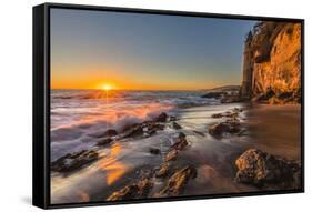 Sunset at Victoria Beach in Laguna Beach, Ca-Andrew Shoemaker-Framed Stretched Canvas