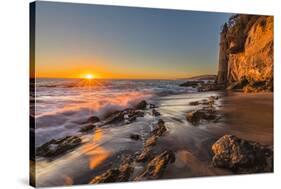 Sunset at Victoria Beach in Laguna Beach, Ca-Andrew Shoemaker-Stretched Canvas