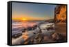 Sunset at Victoria Beach in Laguna Beach, Ca-Andrew Shoemaker-Framed Stretched Canvas