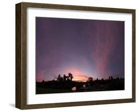 Sunset at Wilderness Lodge on Lake Moeraki, West Coast, South Island, New Zealand-null-Framed Photographic Print