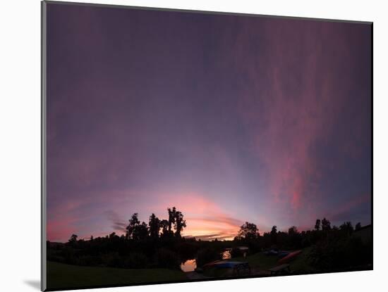 Sunset at Wilderness Lodge on Lake Moeraki, West Coast, South Island, New Zealand-null-Mounted Photographic Print