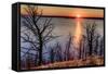 Sunset at Yellowstone Lake, Yellowstone National Park, Wyoming, USA-Tom Norring-Framed Stretched Canvas