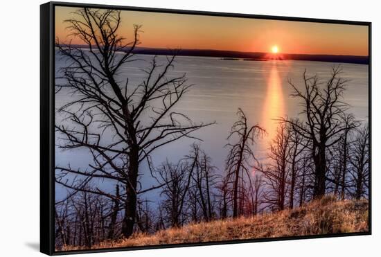 Sunset at Yellowstone Lake, Yellowstone National Park, Wyoming, USA-Tom Norring-Framed Stretched Canvas