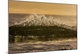 Sunset back lights a tubing wave-Mark A Johnson-Mounted Photographic Print