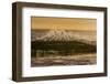 Sunset back lights a tubing wave-Mark A Johnson-Framed Photographic Print