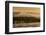 Sunset back lights a tubing wave-Mark A Johnson-Framed Photographic Print