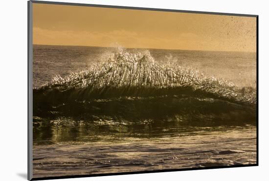 Sunset back lights a tubing wave-Mark A Johnson-Mounted Photographic Print