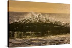 Sunset back lights a tubing wave-Mark A Johnson-Stretched Canvas