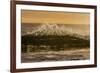 Sunset back lights a tubing wave-Mark A Johnson-Framed Photographic Print