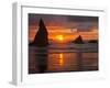 Sunset, Bandon Beach, Oregon, USA-Cathy & Gordon Illg-Framed Photographic Print