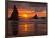 Sunset, Bandon Beach, Oregon, USA-Cathy & Gordon Illg-Framed Photographic Print