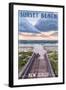 Sunset Beach, New Jersey - Beach Boardwalk Scene-Lantern Press-Framed Art Print
