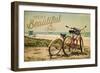 Sunset Beach, New Jersey - Life is a Beautiful Ride - Beach Cruisers-Lantern Press-Framed Art Print
