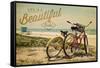 Sunset Beach, New Jersey - Life is a Beautiful Ride - Beach Cruisers-Lantern Press-Framed Stretched Canvas