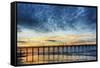 Sunset Beach Pier at Sunrise, North Carolina, USA-null-Framed Stretched Canvas