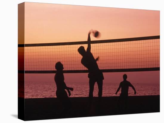 Sunset Beach Volleyball-Mitch Diamond-Stretched Canvas