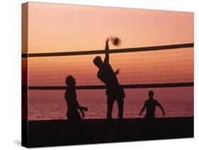 Sunset Beach Volleyball-Mitch Diamond-Stretched Canvas