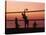 Sunset Beach Volleyball-Mitch Diamond-Stretched Canvas