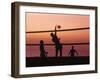 Sunset Beach Volleyball-Mitch Diamond-Framed Premium Photographic Print