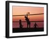 Sunset Beach Volleyball-Mitch Diamond-Framed Premium Photographic Print