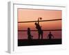 Sunset Beach Volleyball-Mitch Diamond-Framed Premium Photographic Print