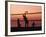 Sunset Beach Volleyball-Mitch Diamond-Framed Photographic Print