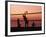 Sunset Beach Volleyball-Mitch Diamond-Framed Photographic Print