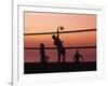 Sunset Beach Volleyball-Mitch Diamond-Framed Photographic Print