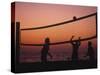 Sunset Beach Volleyball-Mitch Diamond-Stretched Canvas