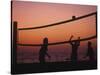 Sunset Beach Volleyball-Mitch Diamond-Stretched Canvas