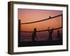 Sunset Beach Volleyball-Mitch Diamond-Framed Photographic Print