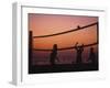 Sunset Beach Volleyball-Mitch Diamond-Framed Photographic Print