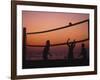 Sunset Beach Volleyball-Mitch Diamond-Framed Photographic Print