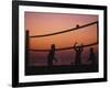 Sunset Beach Volleyball-Mitch Diamond-Framed Photographic Print