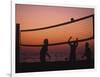 Sunset Beach Volleyball-Mitch Diamond-Framed Photographic Print