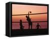 Sunset Beach Volleyball-Mitch Diamond-Framed Stretched Canvas