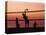 Sunset Beach Volleyball-Mitch Diamond-Stretched Canvas