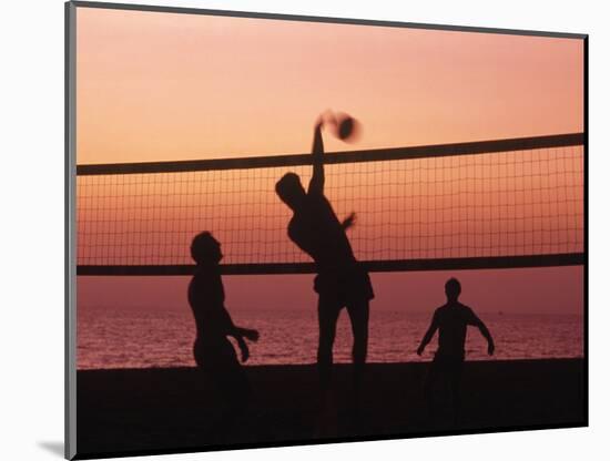 Sunset Beach Volleyball-Mitch Diamond-Mounted Photographic Print