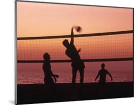 Sunset Beach Volleyball-Mitch Diamond-Mounted Photographic Print