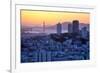 Sunset Behind Golden Gate Bridge, Downtown San Francisco-Vincent James-Framed Photographic Print