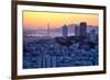 Sunset Behind Golden Gate Bridge, Downtown San Francisco-Vincent James-Framed Photographic Print