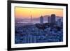 Sunset Behind Golden Gate Bridge, Downtown San Francisco-Vincent James-Framed Photographic Print