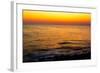 Sunset behind Kythera Island. Natural Beauty with Mediterranean Colors in an Idyllic Greek Island.-RODKARV-Framed Art Print