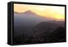 Sunset Behind Mount Teide, Volcano on Tenerife, Canary Islands, 2007-Peter Thompson-Framed Stretched Canvas