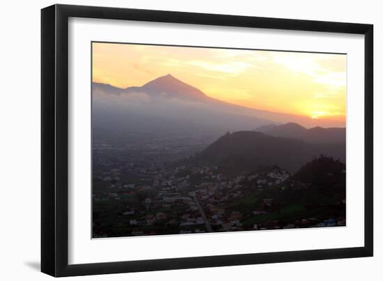 Sunset Behind Mount Teide, Volcano on Tenerife, Canary Islands, 2007-Peter Thompson-Framed Photographic Print