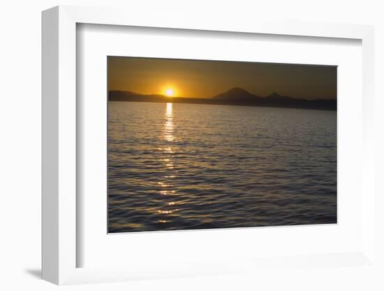 Sunset behind Mountainous Coastline-DLILLC-Framed Photographic Print
