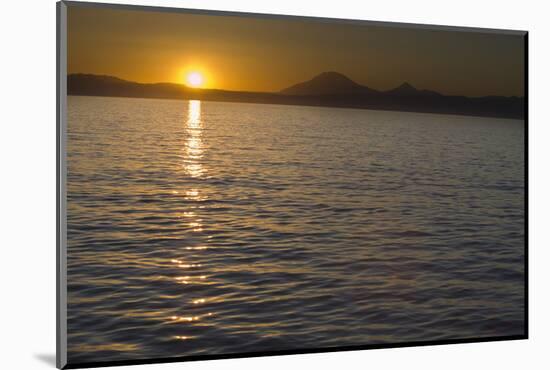 Sunset behind Mountainous Coastline-DLILLC-Mounted Photographic Print