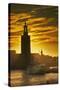 Sunset behind Stadshuset Bell Tower in Stockholm-Jon Hicks-Stretched Canvas