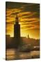 Sunset behind Stadshuset Bell Tower in Stockholm-Jon Hicks-Stretched Canvas